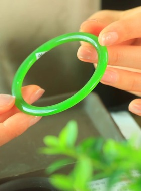 叮当镯新疆和田玉老坑碧玉镯女款