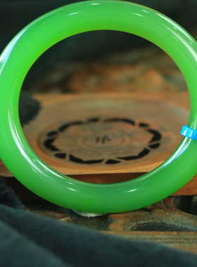 平安镯和田玉老坑冰底碧玉手镯