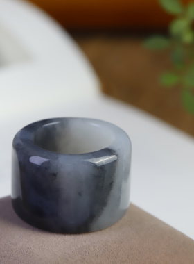 新疆和田玉青花扳指指环戒指