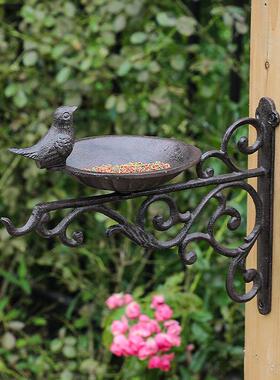 欧式复古铸铁工艺品铁艺喂鸟器户外阳台墙壁支架挂钩墙挂悬挂壁饰