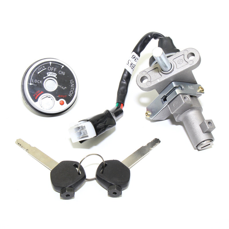 适用于轩伟BWS套锁路虎八代电动车踏板车电门锁一体坐垫锁全套锁 - 图3