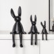 Nordic style matte ceramic long-eared rabbit ornament