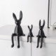 Nordic style matte ceramic long-eared rabbit ornament