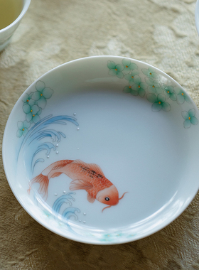 梵汝手绘锦鲤壶承茶台干泡盘壶承