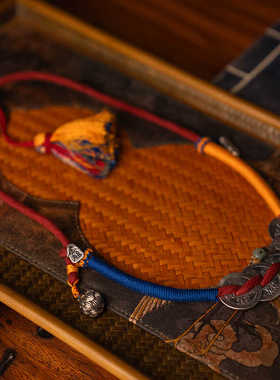 五帝钱纯银铜钱项链 五福临门 银铃铛  中国风道家999足银53g