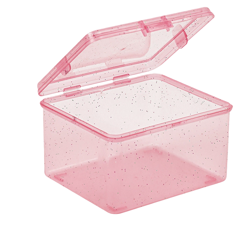 Card storage box for desktop with thin shiny transparent flip cover