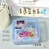 Card storage box for desktop with thin shiny transparent flip cover