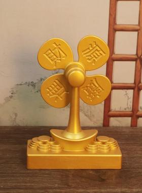 风生水起五帝钱风车摆件家居装饰