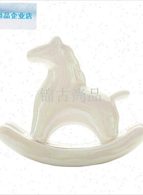 彩摇摇马创d意马年吉祥物装饰品陶瓷马摆件茶宠工艺品高档伴手礼.