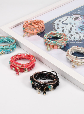 波西米亚手工串珠女手链8条装