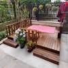 Outdoor anticorrosive wood floor terrace assembly