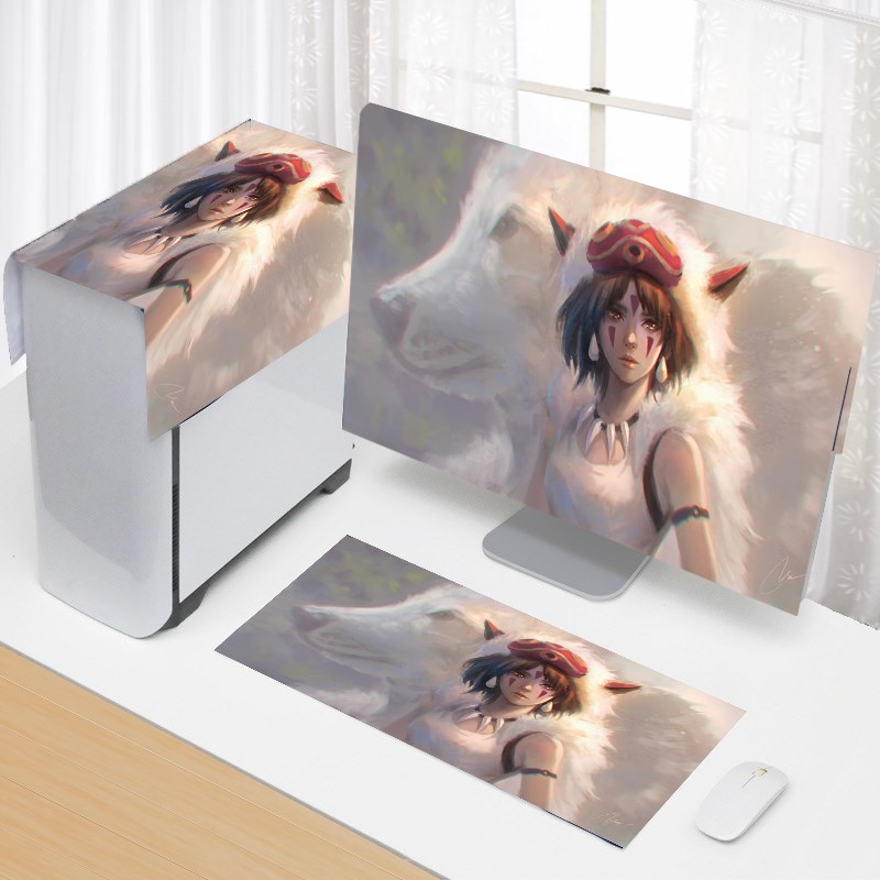 Cartoon computer dust cover desktop monitor host box all-inclusive protective cover cute home internet celebrity keyboard cover