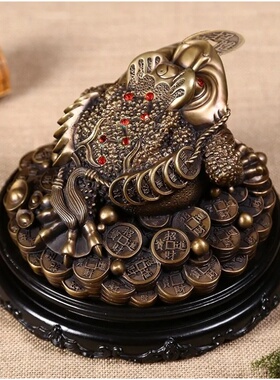 新匠人纯铜金蟾摆件三脚蟾蜍财源广进招财进宝