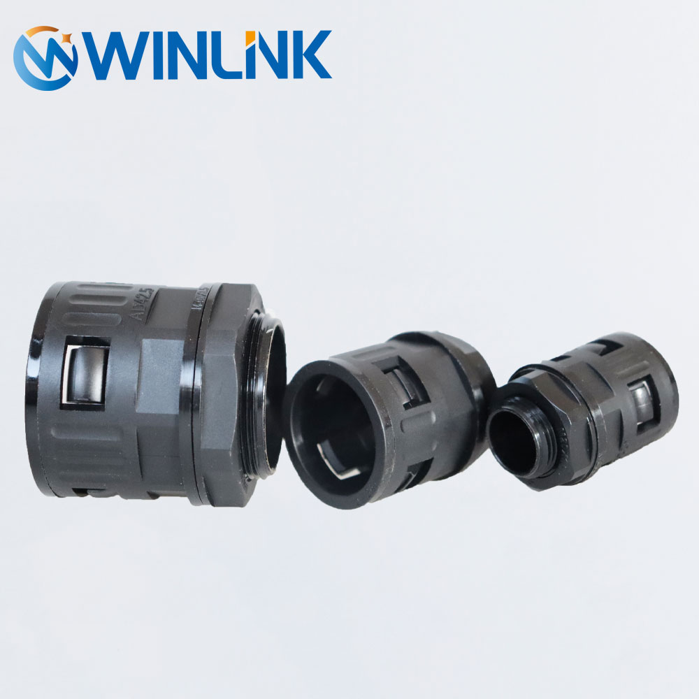 威联科WINLINK 机器人用波纹管快速接头塑料软管直通快插连接器黑 - 图1
