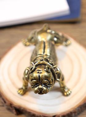 纯铜法斗犬狗摆件全黄铜家居摆设大号客厅金属雕塑工艺品