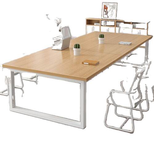 会议桌长条桌办公桌椅组合简约现代长方形桌子工作台办公室洽谈桌-图3