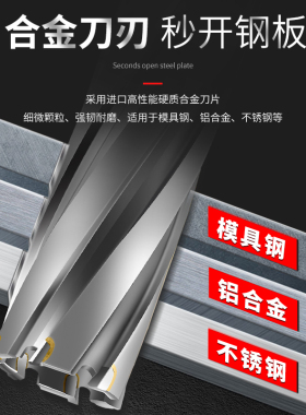 磁力钻空心钻头不锈钢金属厚钢板合金开口打孔取芯钻头35 50 75mm