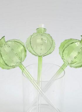 仙人球玻璃浇花器创意懒人自动渗水滴灌浇花器家用绿植盆栽园艺用