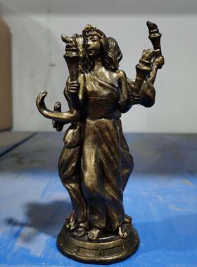 希腊神话权杖女神摆件人物创意摆设酒柜书房美欧式装饰雕塑工艺品