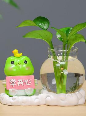 水培摆件莫生气办公室中式家居桌面装饰绿植花瓶室内高级感小摆件