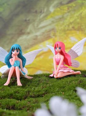 微景观卡通美丽花仙子精灵diy蛋糕装饰品配件桌面车载小摆件