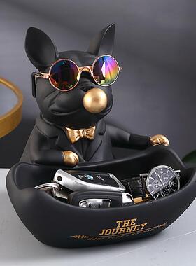 创意玄关钥匙收纳盒儿童房间实用摆设装饰品遥控器杂物收纳盘手工