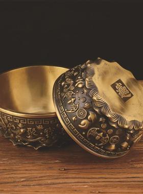 铜聚宝盆摆件黄铜加厚聚宝盆家居办公开业礼品工艺品厂家