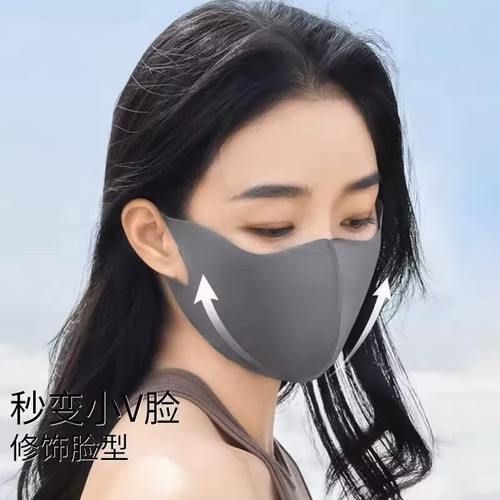 无痕防晒护眼角口罩女夏季轻薄3d立体冰丝面罩防紫外线透气显脸小 - 图1