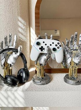 赛博朋克机械手摆件阿修罗游戏手柄支架戒指手串桌面挂架拍摄道具