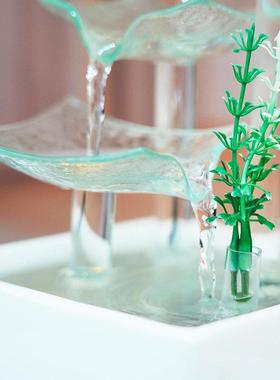 插电流水摆件循环水招财客厅小型桌面电视柜装饰造景风水轮礼物