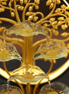 喷泉流水摆件循环水生财客厅小型桌面办公室装饰造景风水轮招财