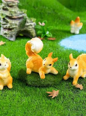 微景观DIY苔藓园艺造景树脂小松鼠宠物缸装饰品配件写实可爱动物