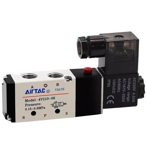 亚德客电磁阀4V210-08B/DC24V气动AirTAC气阀单控4V110-06AC220V - 图3