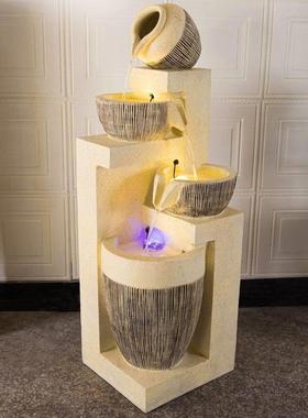 欧式室内流水喷泉客厅阳台景观装饰开业礼品招财家居落地高档摆件