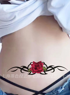 逼真纯欲花朵刺青遮疤彩色纹身贴