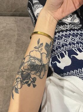 素花套装草本果汁纹身贴半永久
