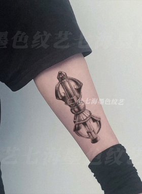 机械金刚杵果汁草本纹身贴男防水持久半永久不反光手臂仿真刺青贴