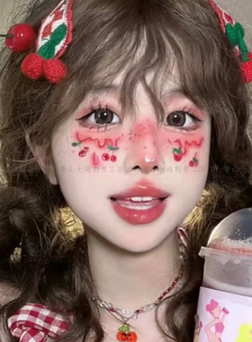 2026圣诞节脸贴妆容彩色纹身贴女