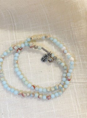 新中式复古精致叠戴草莓晶手串寿山石串珠珠子双层手链小众高级感