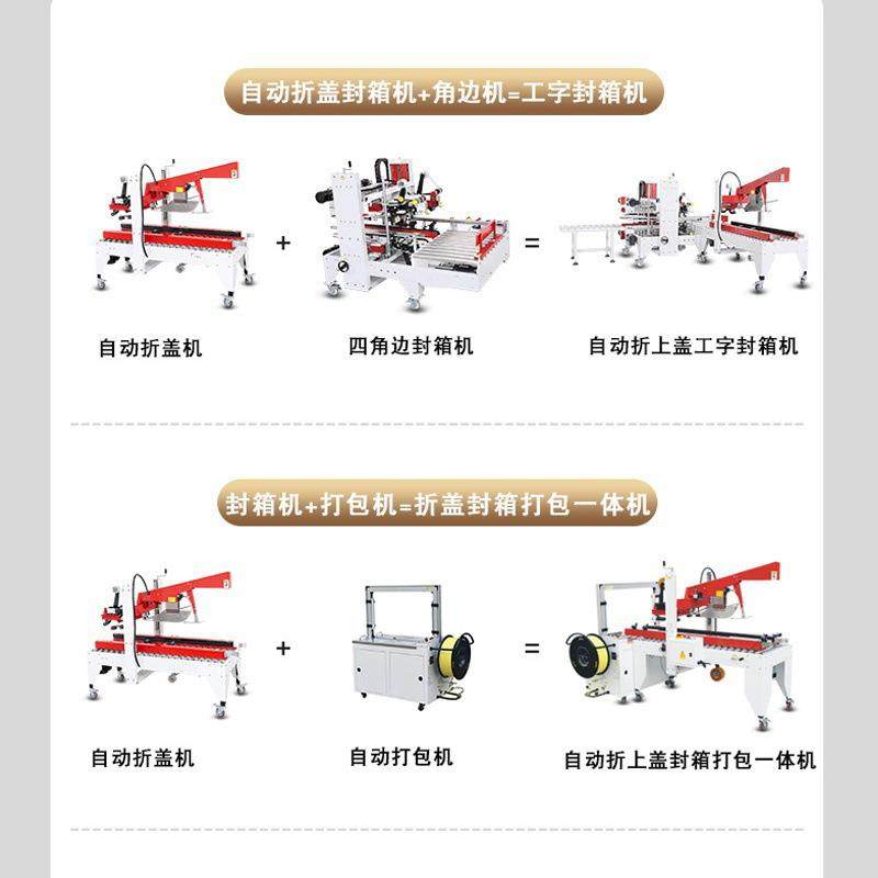 自动折盖一字型封箱机电商物流纸箱折箱盖工字胶带封箱打包机,淘宝优惠券,粉丝福利购,淘宝优惠卷