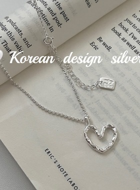 「是爱呀」镂空爱心s925纯银项链女款新款爆款轻奢小众高级锁骨链