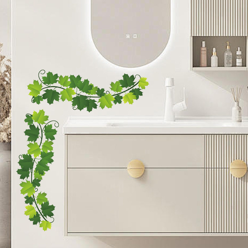 门边窗边墙壁装饰布置贴纸清新绿色植物绿叶墙角线自粘防水墙贴画,淘宝优惠券,粉丝福利购,淘宝优惠卷