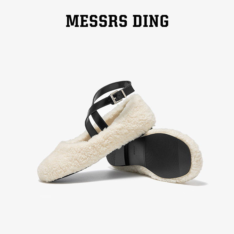 MD女鞋·冬宜·秋冬新款复古毛毛玛丽珍鞋女平底单鞋绑带芭蕾舞鞋,淘宝优惠券,粉丝福利购,淘宝优惠卷