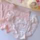 情侣内裤一男一女性感纯欲性感潮流一拉就开纯棉系带粉色蕾丝套装