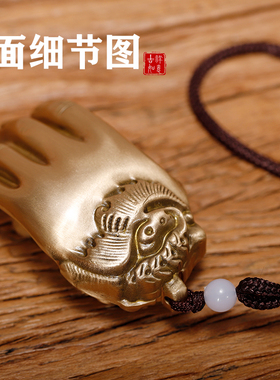 纯铜貔貅手把件男士盘玩随身伸手来财挂绳把玩件招财文玩小摆件