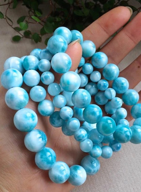 天然海纹石手链女款单圈多层项链吊坠锁骨链情侣饰品礼物超七手串