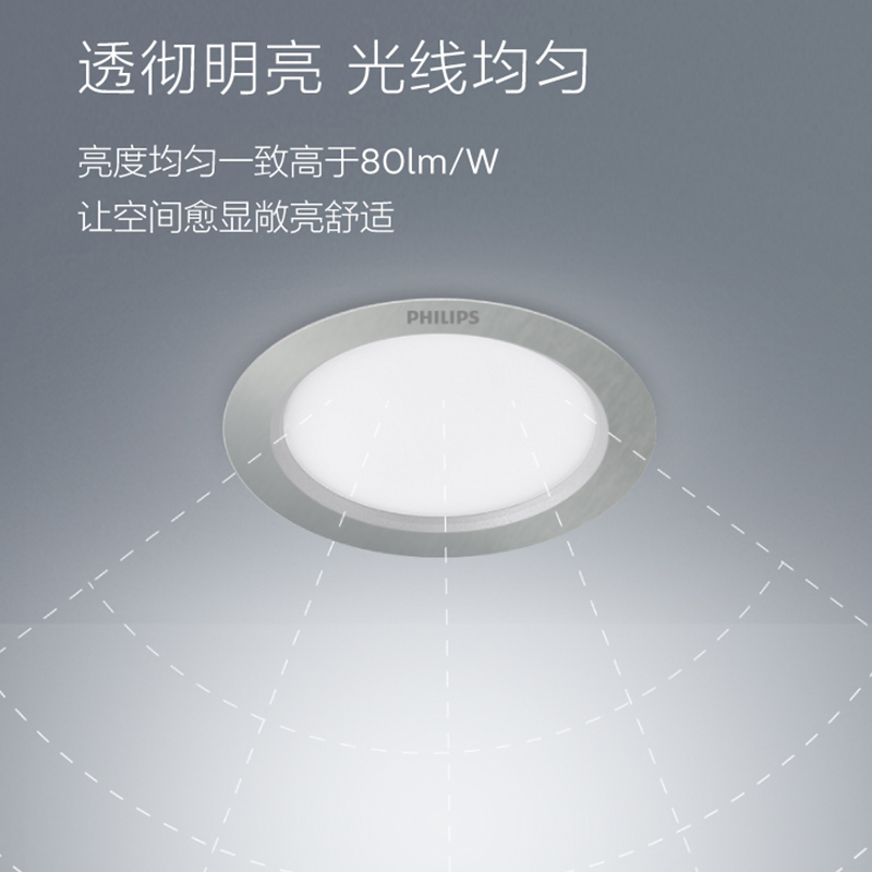 飞利浦品瑛筒灯led嵌入式家用射灯天花铜灯客厅开孔75mm洞灯孔灯-图2