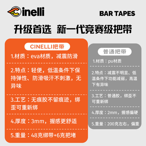 CINELLI西耐力公路自行车弯把带彩色压纹防滑减震耐磨缠绕带吸汗 - 图0