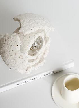 侘寂现代家居抽象艺术圆与缺摆件酒店办公室桌面新奇特装饰工艺品