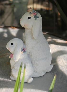 卡通可爱兔子摆件户外花园幼儿园草坪阳台露台民宿造景观装饰礼品